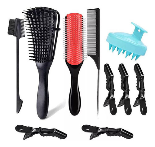 Set 10 En 1 Cepillos Para Cabello Desenredar Pelo Rizado