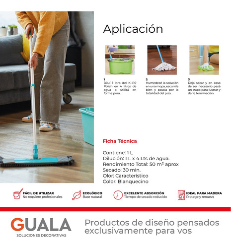 Imagen 4 de 6 de Renovador Protector Kekol Prymer Piso Flotante K410 1l Me