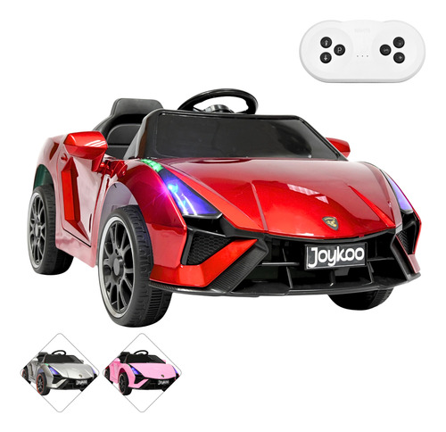 Montable Electrico Para Niños Deportivo Bluetooth Luces 12v Rojo