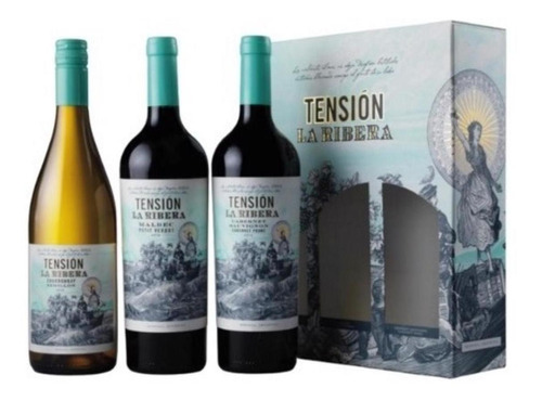 Vino Tension De La Ribera Mix X3 Con Estuche 750 Ml Oferta