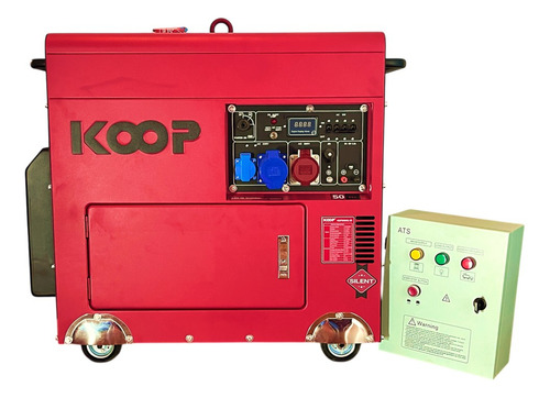Generador Diesel Insonoro Trifásico 6500w Con Tablero De Transferencia Koop