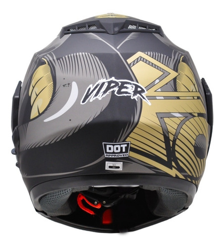 Casco Abatible Para Moto Kov Stealth Viper Gris