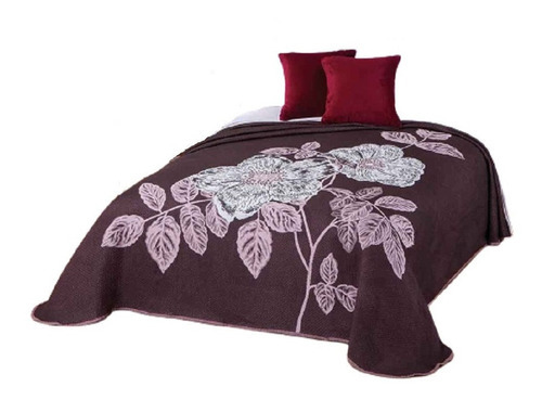 Colcha Jacquard Lúa King Size Poliéster Calientita Concord Color Vino