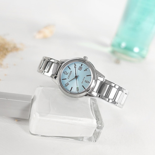 Citizen Dress Classic Dial Azul Fe1241-71l Correa Plata Bisel Plata