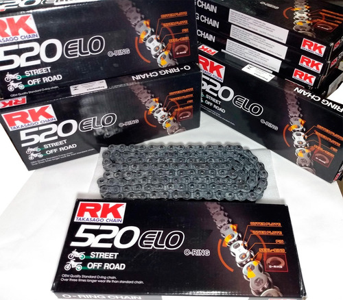 Imagem 2 de 3 de Corrente Rk 520 Elox 110 Elos Com Retentor Crf230 Cb300