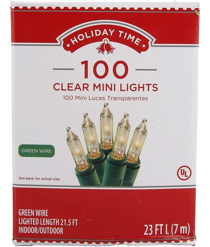 Holiday Time Paquete De 4 100 Mini Luz Transparente 23 Pie