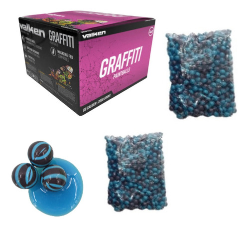 Caja 2000 Pz Pelota Gotcha Valken Graffiti.68 Xchwsc