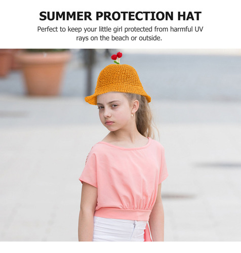 1 Gorro De Playa Para Niños Tejido En Paja Con Forma De Hong