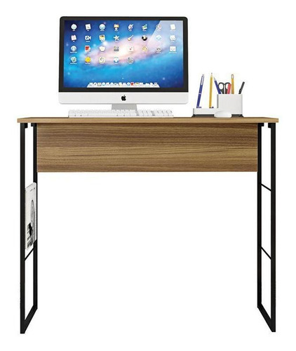 Mesa Para Computador Escritório Fabrick 90 Cm Caemmun Cor Preto e Mel