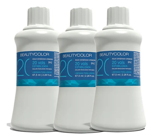 Água Oxigenada Beautycolor 20 Vol - 67,5ml - Kit 03 Unidades