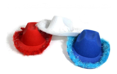 Sombrero Cowboy Con Plumas - Cotillón - Diversión 