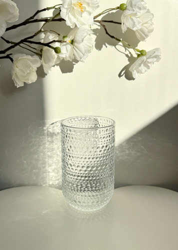 Set X6 Vasos De Vidrio Con Puntos Chicos 300 Ml Transparente