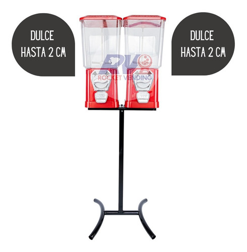 Chiclera Doble A 2 Pesos +base + Frutita + Chicles Vending Modulo