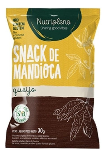 Chips Sneks Biscoito Salgadinho Mandioca C Queijo Vegano Org