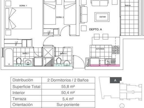 Departamento Sector Norte, Excelente Ubicación