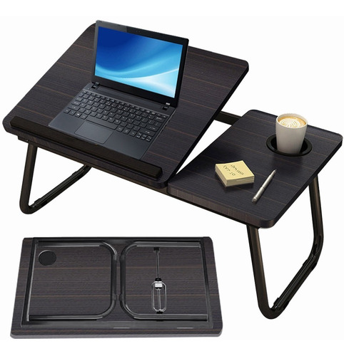 Mesa Cama Portátil Plegable Para Laptop Soporte Altura Ajust Color Negro