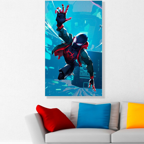 Cuadro Miles Morales Spider-man Caida Canvas Art 100x54cm 