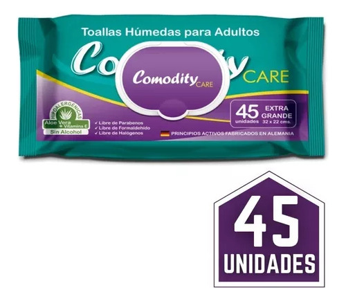 Toallas Húmedas Comodity Care 45 Unidades - Extra Grandes