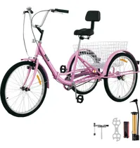 Comprar Vevor Triciclo Adultos 7 Velocidades Bicicleta 26 PuLG Rosa