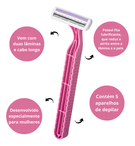 Kit Aparelho De Depilar Descartável Enox Gt-2 Woman C/9