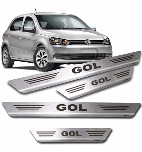 Kit Soleira Aço Escovado Inox Volkswagen Gol G5 G6 G7