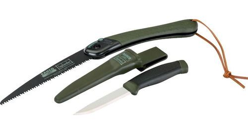 Kit Supervivencia Bahco Cuchillo Con Vaina + Serrucho Verde