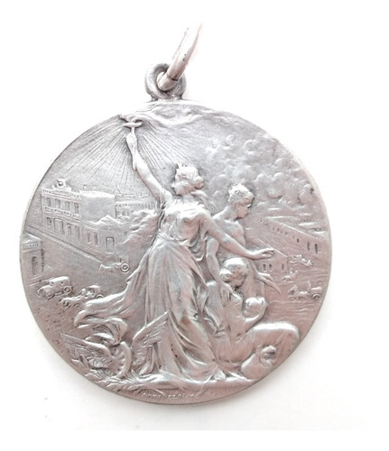 Medalla Placa Joaquín Anchorena 1914 Nueva Pompeya 40mm 