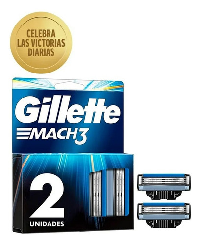 Cartucho De Rastrillo Gillette Mach3 Con 3 Hojas Para Rasura