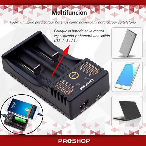 Cargador Doble Inteligente De Pilas Aa Aaa 26650 18650 14500