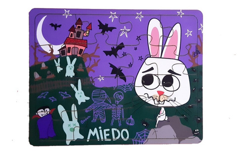 Imagen 5 de 10 de Rompecabezas Miedo Puzzle 16 Piezas Madera Infantil Niño