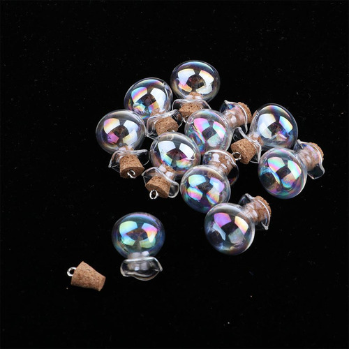 10pcs Mini Botella Colgantes De Cristal Frascos De Tapón De