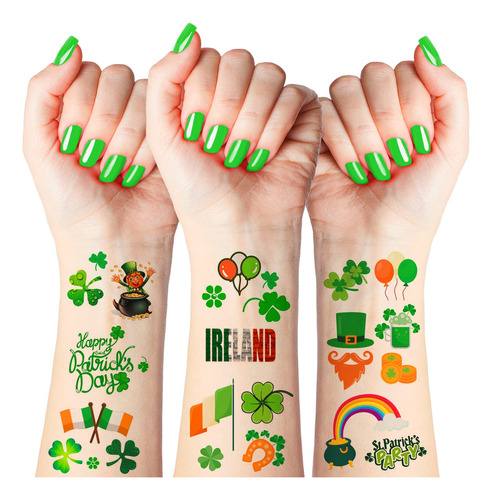 30 Hojas De Tatuajes Del Día De San Patricio, Accesorios P.