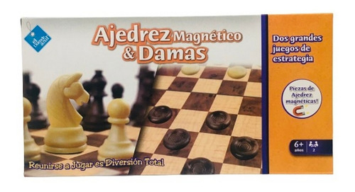 Juego De Mesa Ajedrez Magnetico Y Damas Ar1 7416 Ellobo