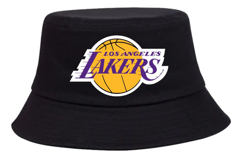 Gorro Pesquero Angeles Lakers Negro Sombrero Bucket Hat