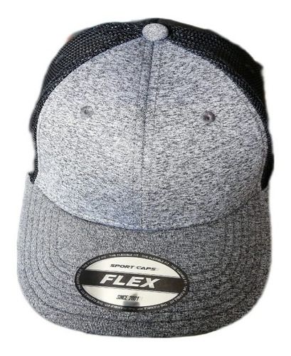 Gorra Curva Camionero Gris/negro Sportcaps Trucker Flex Heat