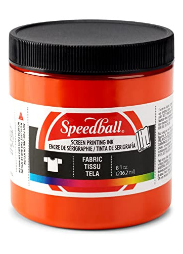 Tinta De Serigrafía De Tela Speedball, 8 Onzas, Naranja Par