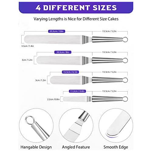 Offset Icing Spatula, Cake Angled Spatula Set With 4, 6...