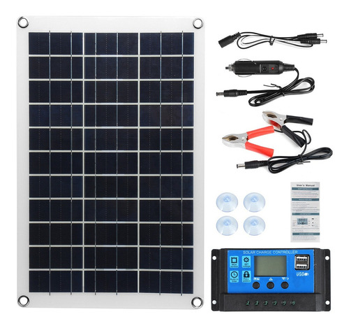 43x20cm Panel Solar 100w+controlador Solar 10a Cargador Ip65