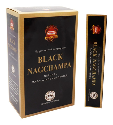 12 Cajitas Incienso Nag Champa Black Anand Agarbatti Calidad