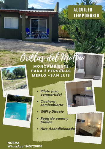 Cabaña / Monoambiente Con Cochera Y Pileta Merlo San Luis