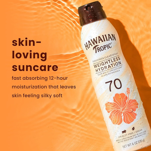 Hawaiian Tropic Protector Solar En Spray Transparente Spf 70