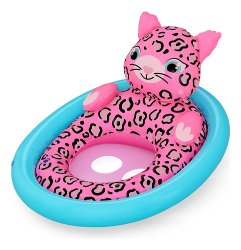Silla Inflable Salvavidas Para Bebé Diseño Animalitos Color Rosa Chicle