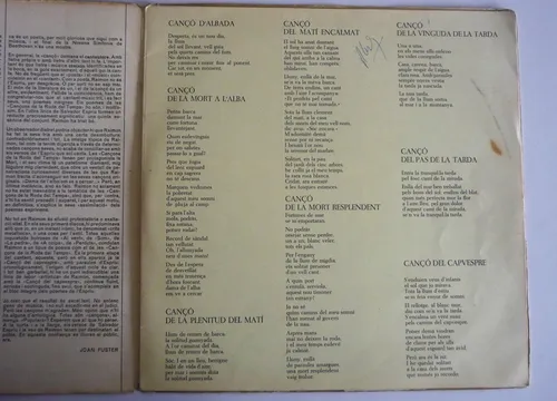 Salvador Espriu - Cançons De La Roda Del Temps - Lp Vinilo (Usado)
