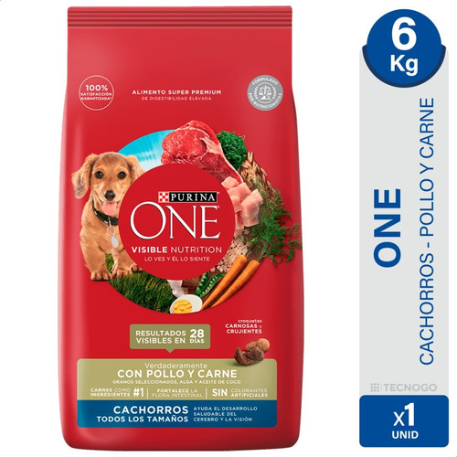 Alimento Perro Purina One Cachorros Pollo Carne 6 Kg