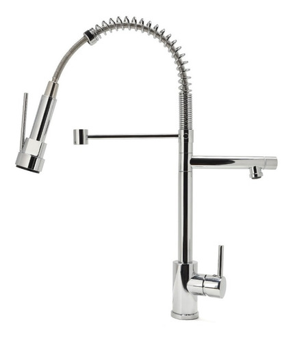 Imagen 8 de 10 de Grifería Flexible Para Cocina Monocomando Acero Inoxidable