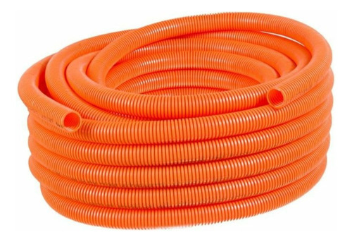 Caño Corrugado Tucson 3/4 Rollo X 25mts Pvc Inifugo Naranja