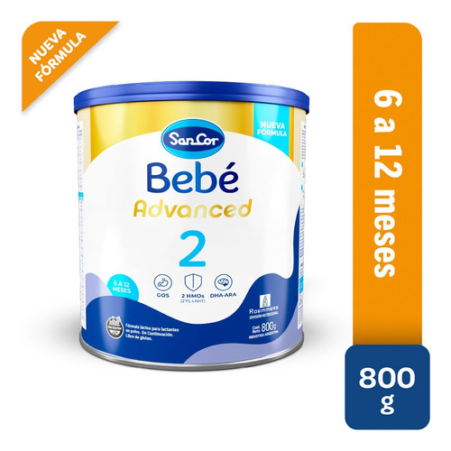 Leche En Polvo Sancor Bebe Advanced 2 Lata X 800gr