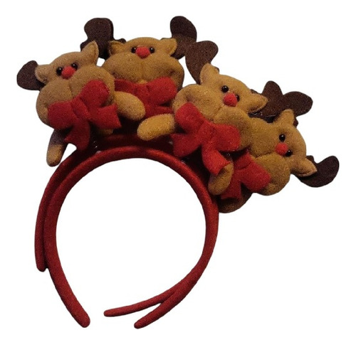 12 Diadema Navideña Rodolfo Reno Cuernos Santa Navidad