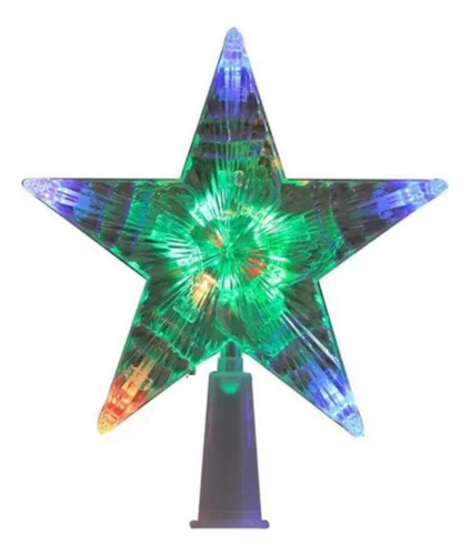 Ponteira Estrela 15cm Com 10 Leds Coloridos Decoração 127v