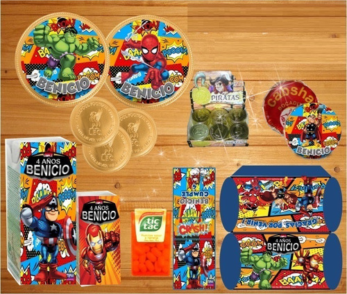 Kit Imprimible Mini Avengers Superheroes Heroe S12